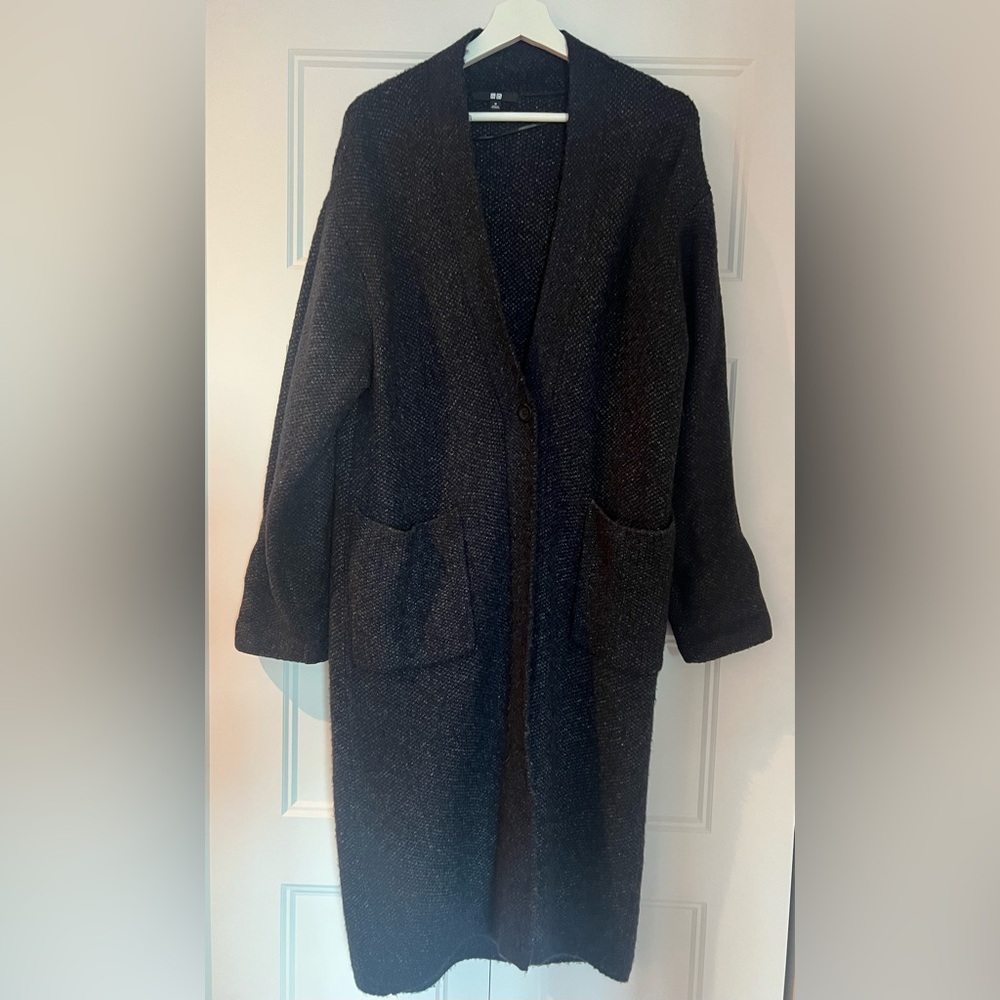 UNIQLO Textured Wool-Blend Long Cardigan – Size M